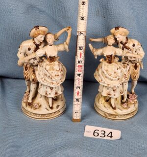 d634- Pair of damaged Porcelain Dancing Figurines. Late 1800s Richard Eckert & Co