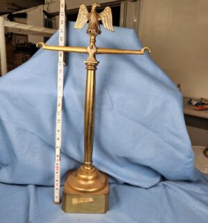 d640- Mid Century Brass Eagle Towel Holder