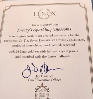 d655- Lenox Sneezys Sparkling Blossoms. 24kt gold w/ lead crystal jewels - Image 3