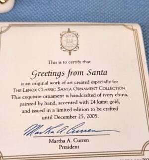 d656- Lenox 2005 Greetings from Santa - Image 3
