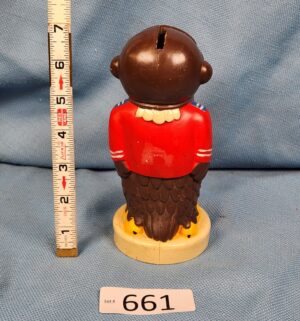 d661- 1976 Bay View Federal Savings hard plastic coin bank featuring a bald eagle pilot - Image 3