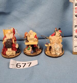 d677- Set of 3 Rockwells Celebration of Santa