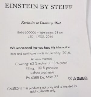d692- Steiff Albert Einstein Teddy Bear - Image 3
