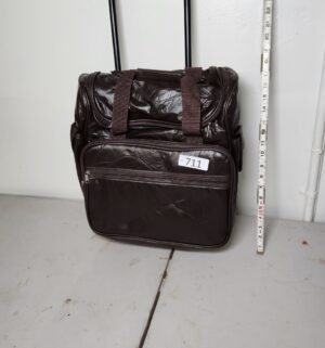 d711- leather-ish rolling suitcase