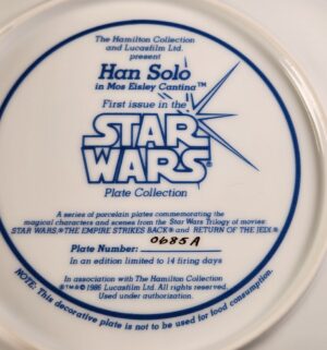 d774- 1986 Star Wars Han Solo collector plate from The Hamilton Collection - Image 3
