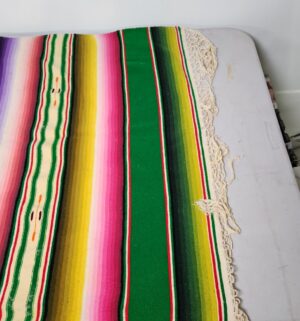 d789- vintage Mexican Saltillo serape blanket - Image 4