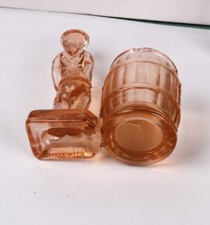 d819- Antique Charlie Chaplin toothpick holder Pink Depression Glass - Image 3