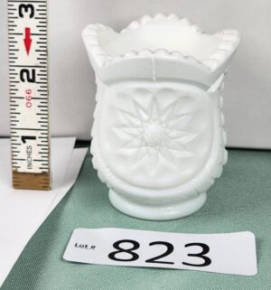 d823- vintage white milk glass toothpick holder