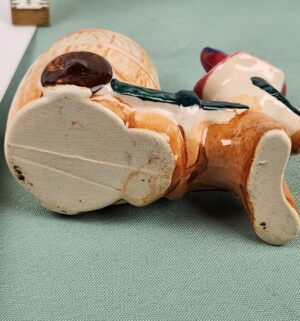 d843- Vintage Ceramic Donkey Barrel Toothpick Holder - Image 3