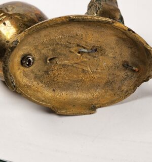 d845- brass chick and cracked egg toothpick holder. - Image 4