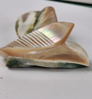 d849- Carved Mother of Pearl Shell Toothpick Holder - Image 3