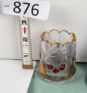d876- Cherry Wreath Westmoreland Glass toothpick holder
