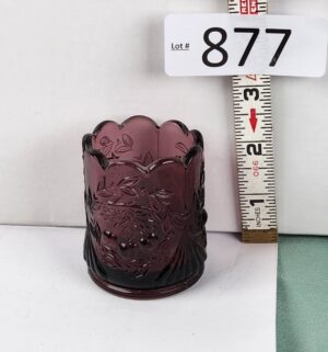 d877- Westmoreland wreathed cherries amethyst toothpick holder