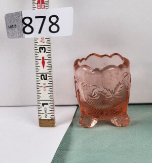d878- Antique Pink Depression Glass Strawberry ToothPick Holder