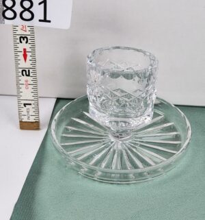 d881- Antique Crystal Pillar for candle or toothpick