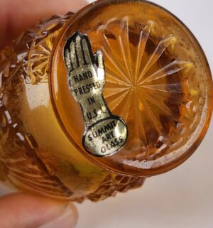 d888- Hand Pressed Summit Art Glass Toothpick Holder - Image 3