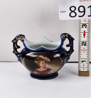 d891- Antique Small Porcelain Vase Baroque Decor