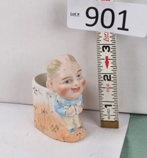 d901- German Bisque Figural Match Holder