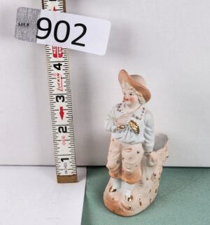 d902- antique bisque porcelain figural toothpick holder