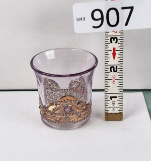 d907- 1905 Lacy Medallion Pattern. EAPG Toothpick Holder