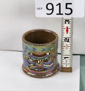 d915- Joe St. Clair Santa Carnival Glass Toothpick Holder