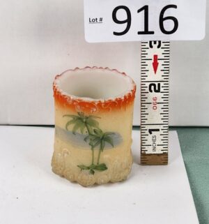 d916- Rare Antique Westmoreland Palm Tree Toothpick Holder