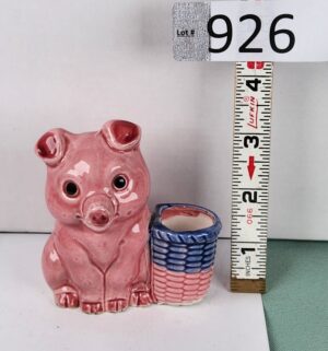 d926- Ceramic Pig Toothpick Holder Norleans Japan