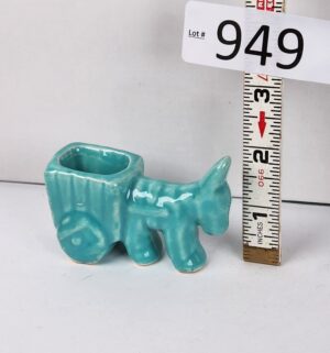 d949- Donkey Cart Toothpick Holder. Shawnee Pottery