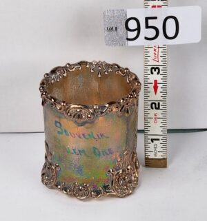 d950- iridescent carnival glass souvenir Toothpick Holder