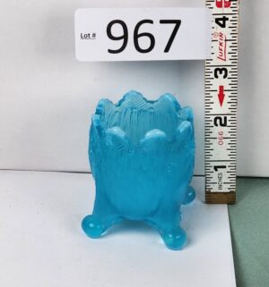 d967- Degenhart blue milk glass toothpick holder