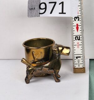 d971- Vintage Brass Dog Toothpick Holder