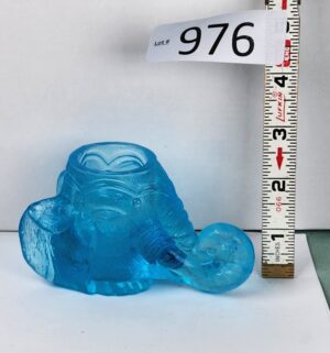 d976- Degenhart Art Glass Elephant Head Toothpick Holder