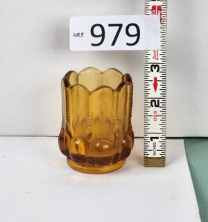 d979- Degenhart glass beaded oval toothpick holder