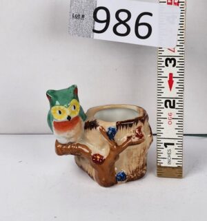 d986- Toothpick Holder Owl Ceramic Occupied Japan