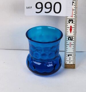 d990- EAPG toothpick holder. Thumbprint pattern