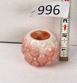 d996- antique Consolidated Lamp and Glass Company pink opaline glass toothpick holder