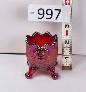 d997- Guernsey Glass Saratoga Indian Chief toothpick holder