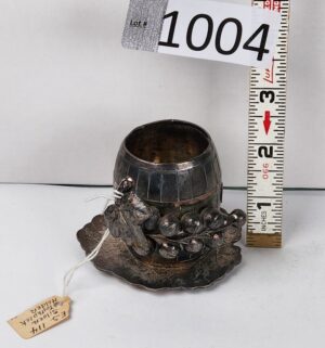 d1004- Antique England Silver Plate Toothpick Holder