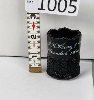 d1005- Black Glass A.H. Heisey & Co Toothpick Holder