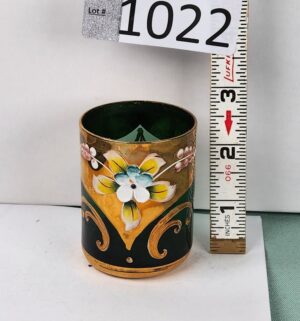 d1022- antique bohemia hand painted toothpick holder