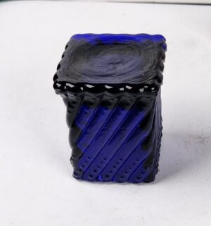 d1032- St. Clair Cobalt Blue Glass Toothpick Holder. 1972 Elwood, Indiana Glass Festival. - Image 3