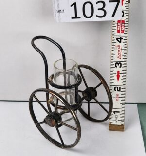 d1037- Vintage Silverplate Rickshaw Toothpick Holder