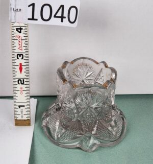 d1040- antique American Brilliant Period (ABP) cut glass Toothpick Holder