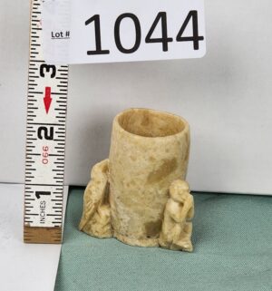 d1044- Carved Soapstone (3) Monkeys See No Evil Speak No Evil Hear No Evil Toothpick
