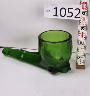 d1052- Vintage MCM Green Depression Glass Toothpick Holder