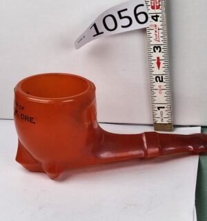d1056- Orange Glass Matchstick holder. Oregon