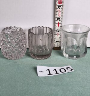 d1105- Set of 3 Manganese Glass Toothpick Holders
