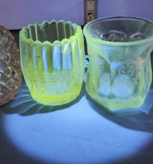 d1105- Set of 3 Manganese Glass Toothpick Holders - Image 3