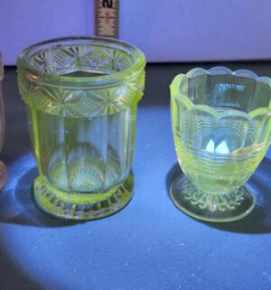 d1107- Set of 3 Manganese Glass Toothpick Holders - Image 3