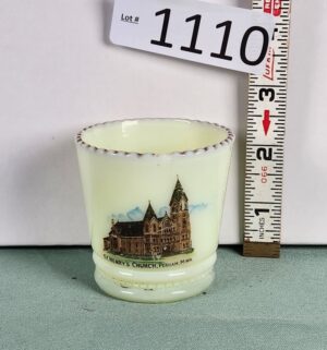 d1110- St. Henrys Church in Perham, Minnesota. Uranium Glass